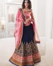 wedant FAshion Wedding Heavy Work Dulhan Collection Self Design Lahengha Choli Navy Blue & Pink